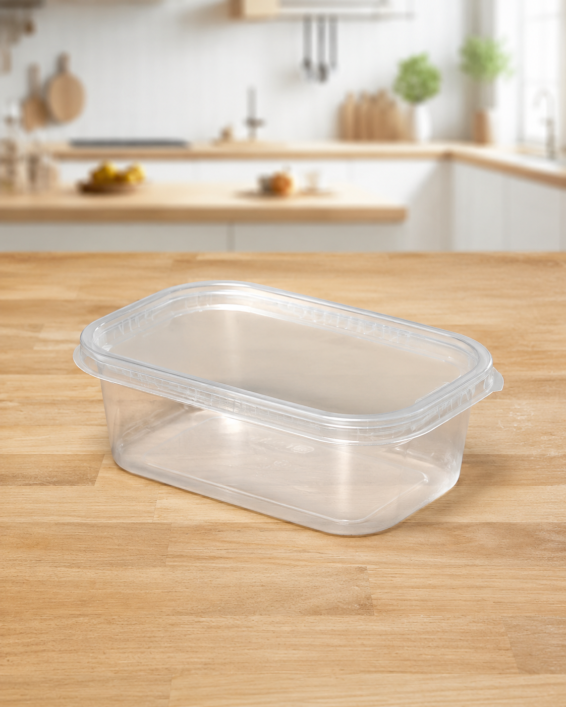 Pote PP 250ML Retangular Com Lacre e Tampa Transparente